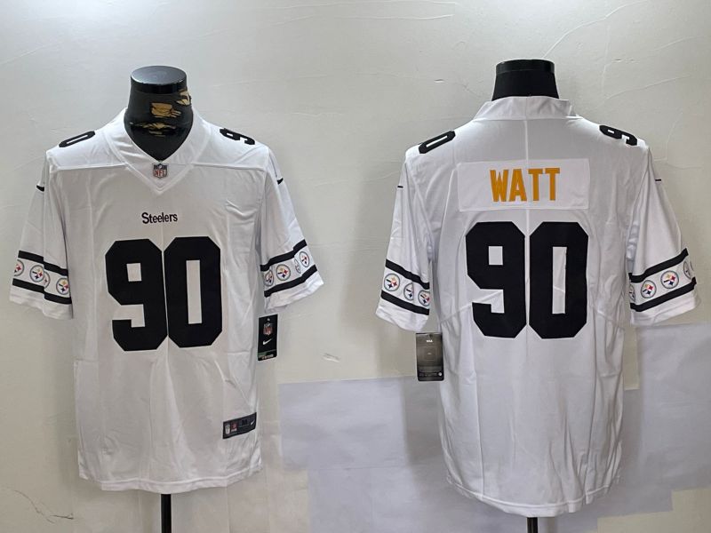 Men Pittsburgh Steelers #90 Watt White 2024 Nike Vapor Limited NFL Jersey style 3->philadelphia phillies->MLB Jersey